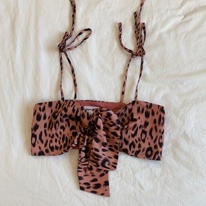 Superdown cheetah crop top